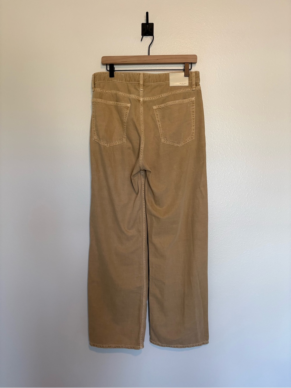 Rag & Bone Featherweight Logan Mid-Rise Wide Leg Jeans Minimalist Beige 28 - Picture 8 of 12